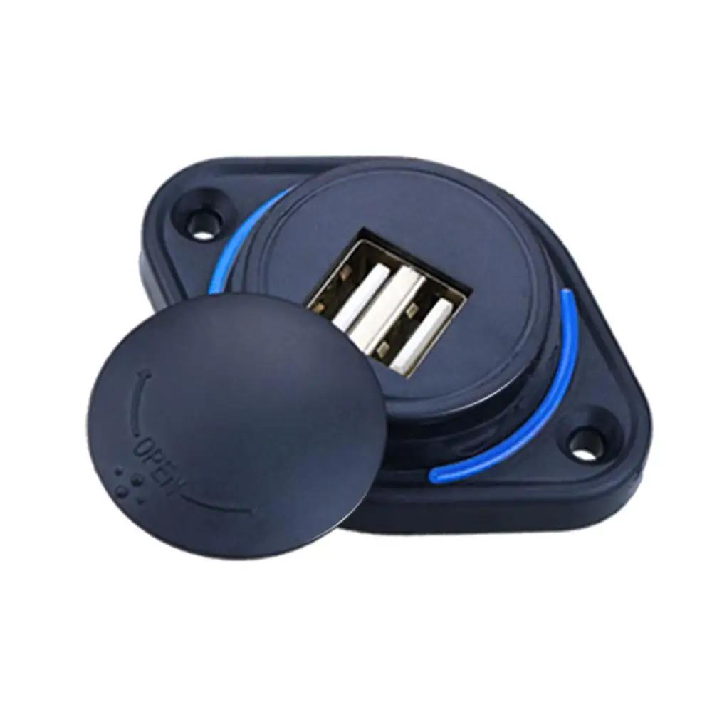 

3.1A 12-24V Двойное USB Модифицированное Автомобильное Зарядное Устройство Сдвижная Крышка Автобус Лодка Двойной USB Порт Зарядное Устройство Розетка Адаптер Универсальный синий