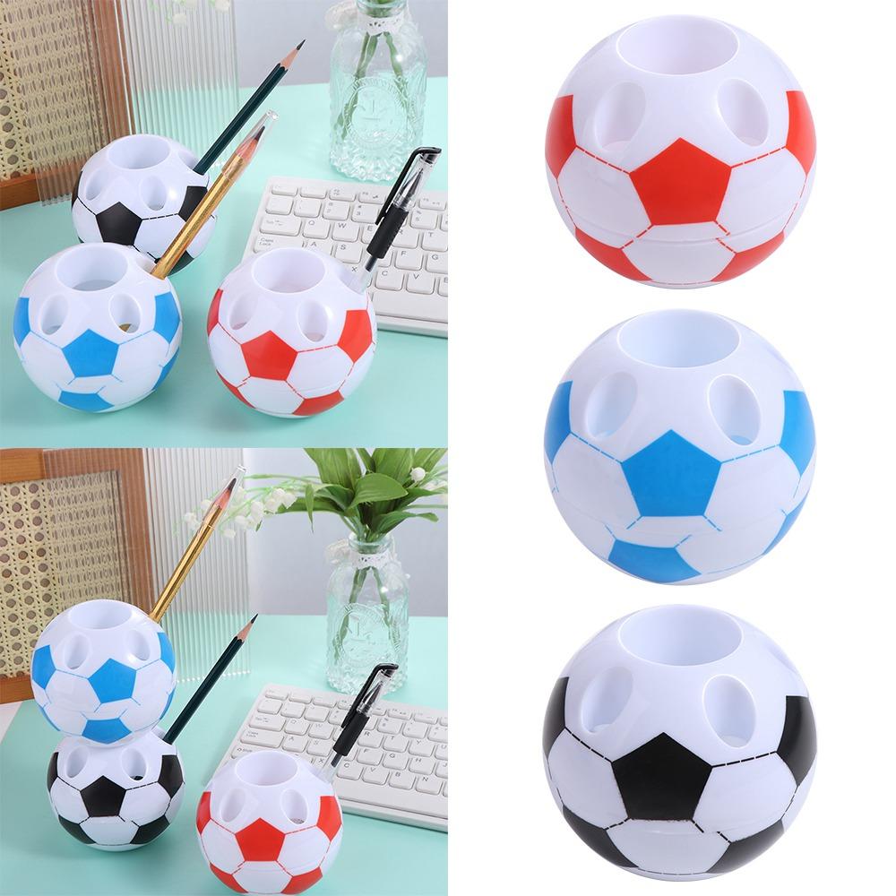 Football Shape Pen Holder Round Art Pen Storage Container Desktop Stationery Organizer