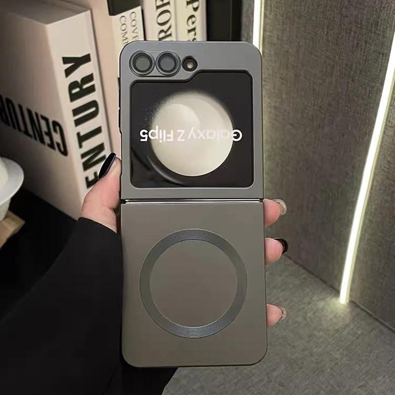 Matte Ultra Slim Hülle für Samsung Galaxy Z Flip 6 4 3 flip6 ZFlip Magnetisch Kabelloses Laden Weich Stoßfest Hülle