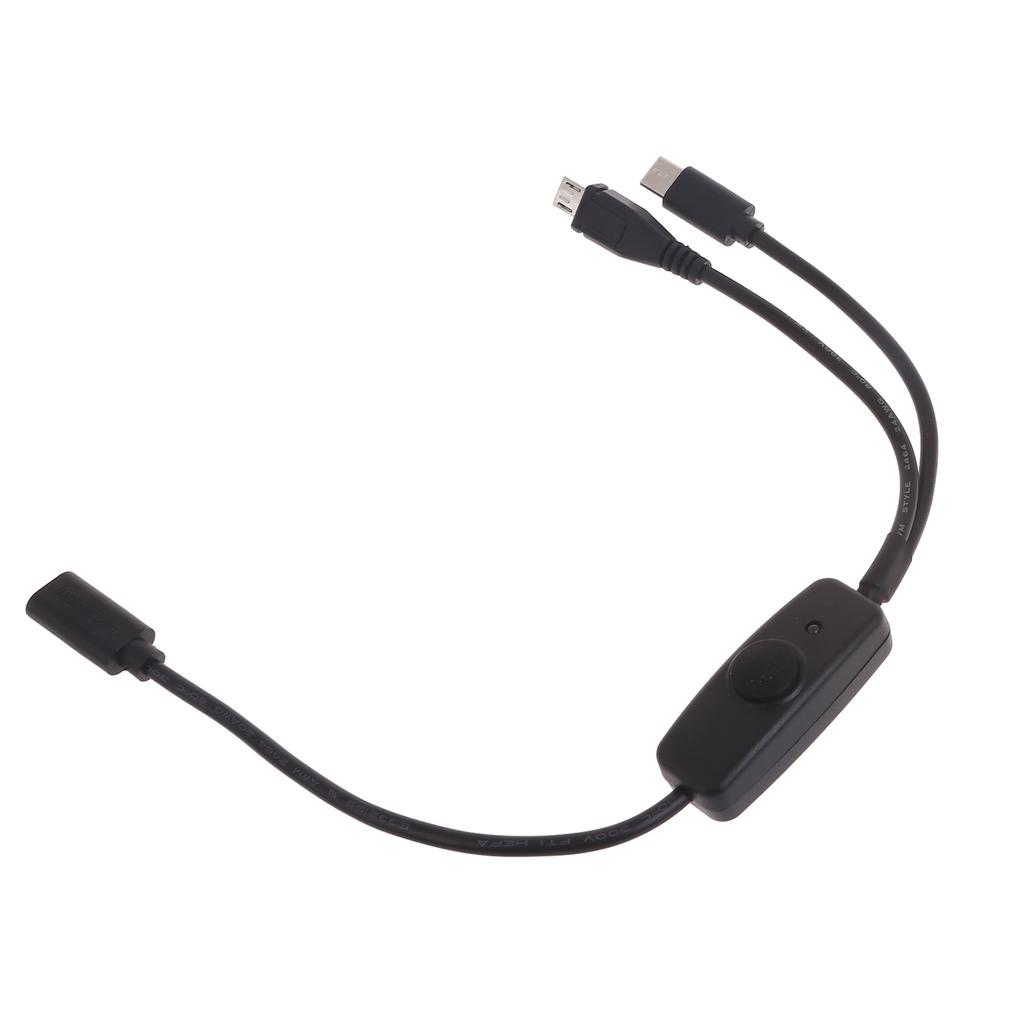 2-in-1 USB C auf Multi-Ladekabel USB C auf Micro USB + Typ C Ladekabel mit Schaltern für Telefon Mehrere Geräte
