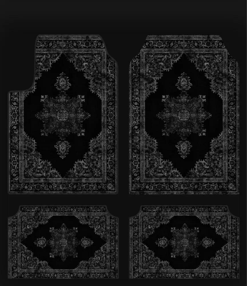 Set of Bohemian Style Floor Mat Universal Size Car Foot Mat American Retro Rugs for Bedroom Home Anti-slip Soft Rug