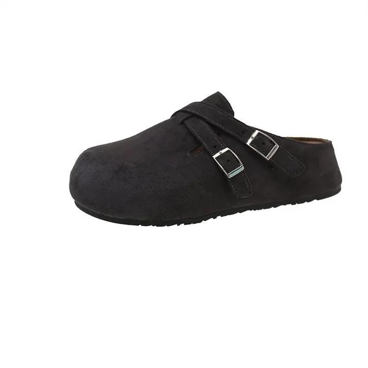 

Fashion Women s Outdoor Wearable Thick Bottom Birkenshoes Slippers Casual Versatile Slip-On Rubber Sole Comfortable Polyurethane Materia 39 серый