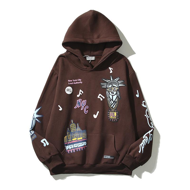 2022 autumn and winter new Travis color hand-painted graffiti rapper hoodie men s and women s pullover hooded sweater M