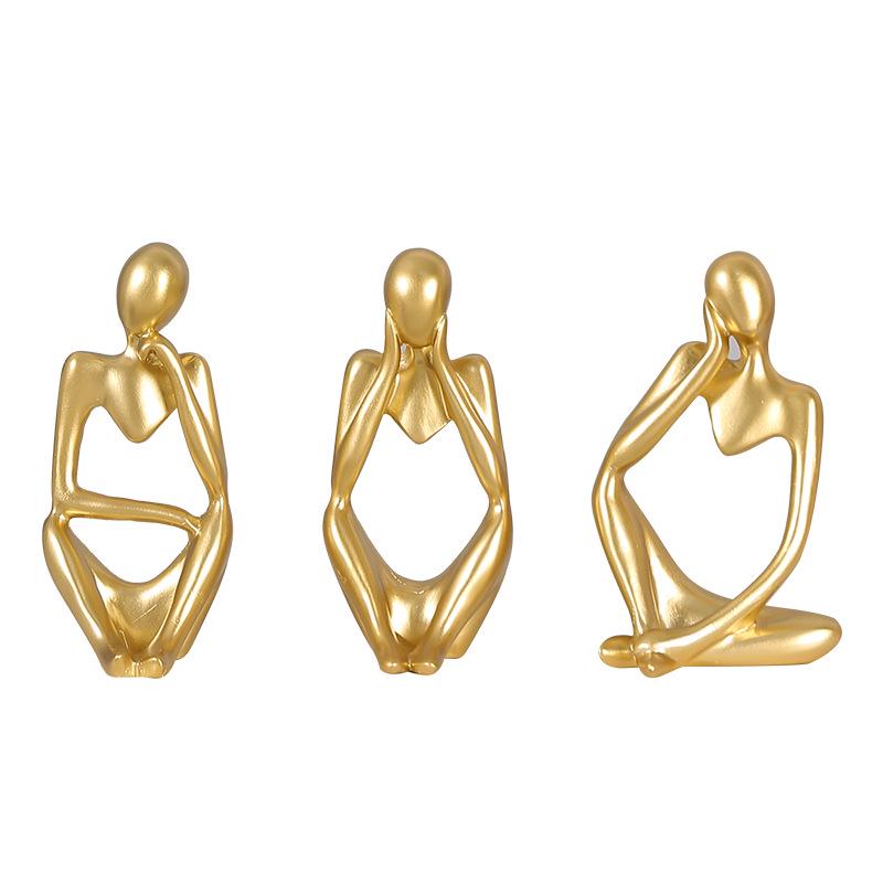 Set of 3 Modern Minimalist Miniature Ornaments for Home and Study Decor