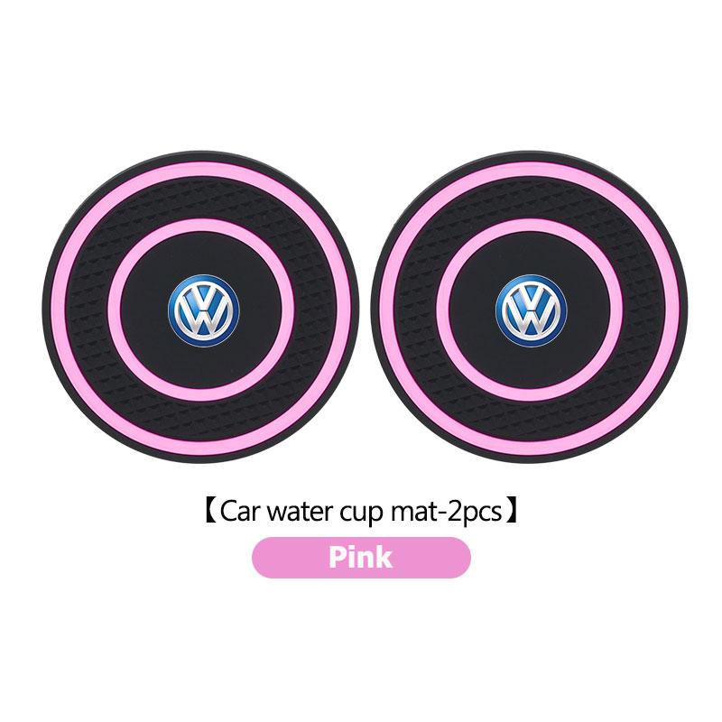 2PCS Car Coaster Water Cup Bottle Holder Anti-slip Pad Mat For Volkswagen VW Scirocco Jetta Beetle Golf 4 5 6 Passat Polo B5KD2