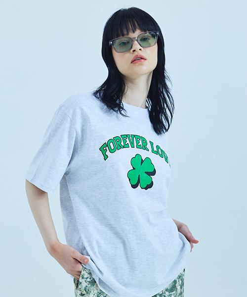 Fake Mama Clover Logo T-Shirt_White Melange