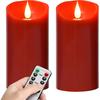 Flameless Battery Operated Flicking Candles:Remote Control Realistic Wax Pillar LED Candle with 10-Key Cycling 24 Hours Timer for Home Decoration