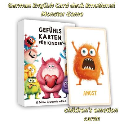 Allemand Anglais Jeu de cartes Monstre Émotionnel Contrôler les Émotions Et Carte Drôle Réunion de Famille Jeu de Voyage Amusant Cartes pour Enfants