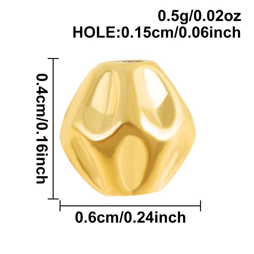 6pcs Round Tube Cylinder Fashion Spacer Bead Stainless Steel Loose Beads For Jewelry Making Supplies DIY Bracelets Anklets Bulk
