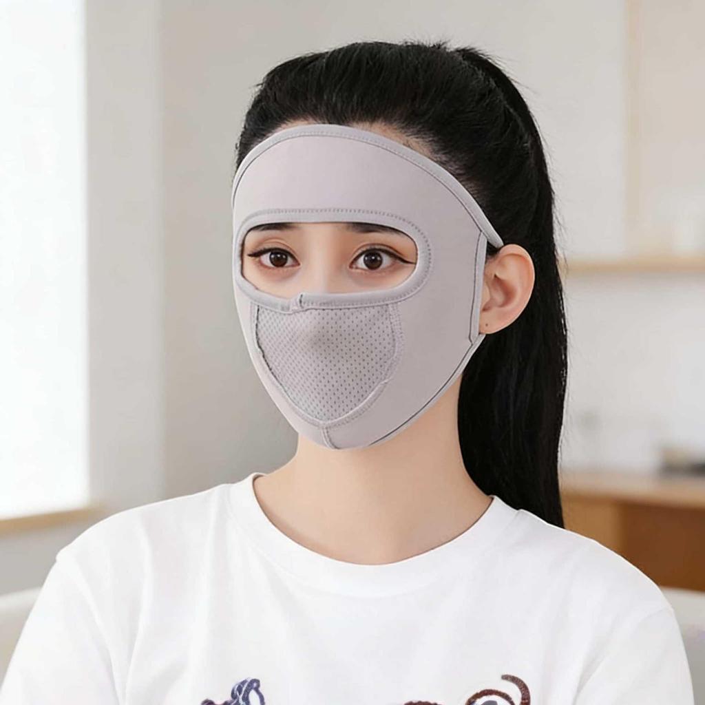 Women's Full Face UV Protection Ice Silk Mask and Neck Guard