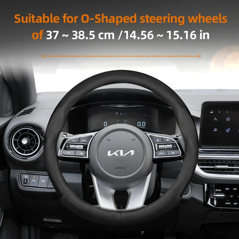 For KIA Round D-Shaped Steering Wheel Cover Ultra-Thin Fit Ceed Sportage 3 Picanto Rio Xceed Stonic Cerato K3 Soul Sonet Morning