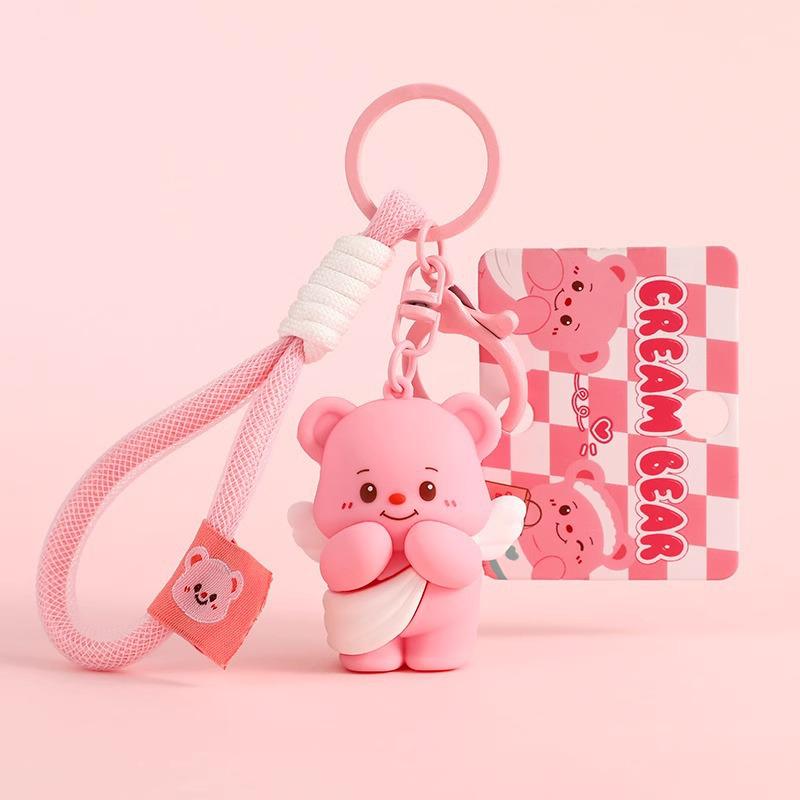 Butter Bear Keychain Ornament – Cute Couple's Backpack & Car Charm