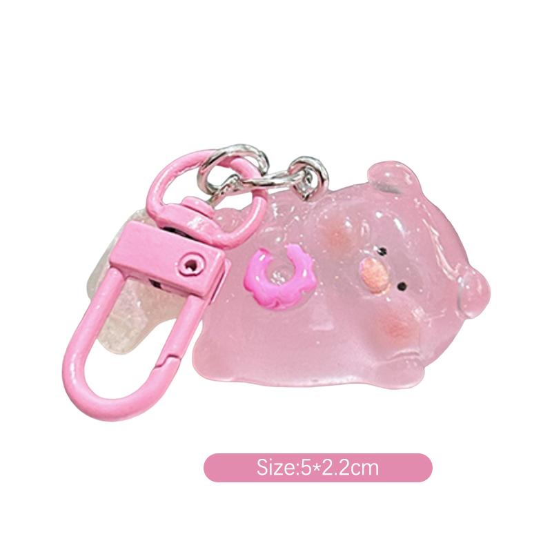 Cartoon Leuchtender Stern Rosa Schwein Schlüsselanhänger Anhänger Für Frauen Mädchen Kawaii Anhänger Rucksack Hängende Ornamente Kinder Geschenke