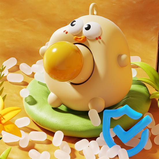 Popping Yolk Boiled Egg Toy with Lanyard Stress Relief Pop-Out Yolk Cartoon Egg Squeeze Toy Portable Decompression Fidget Sensory Toy
