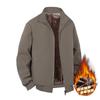Men's Plus Size Winter Cotton Jacket for Middle-Aged & Elderly Dads, Velvet Lined, Thickened, Padded, Stand-up Collar