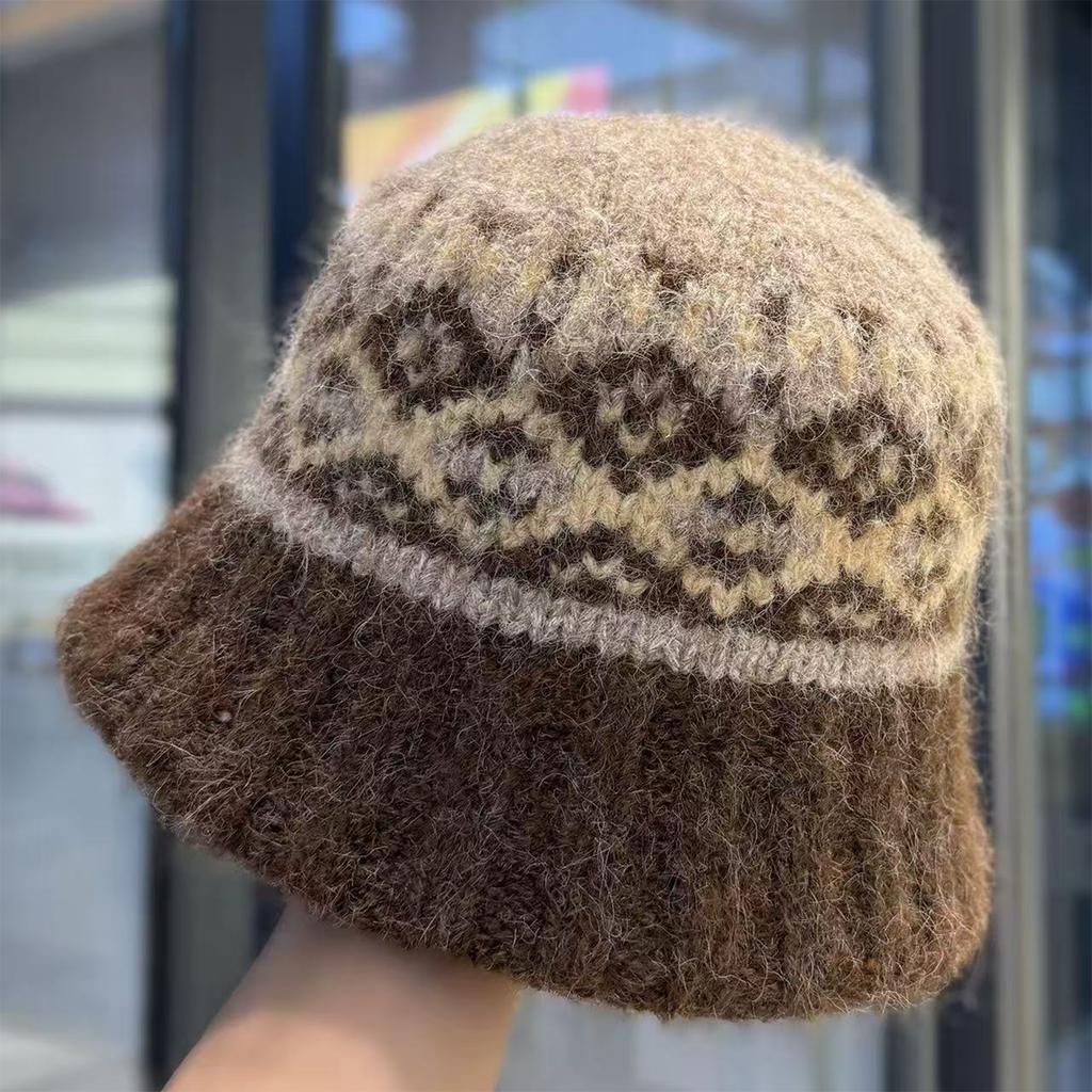 Ladies' Hat, Fisherman's Hat, Warm Woolen Hat, Atmospheric Knitted Hat, Face Enhancing Small Bucket Hat