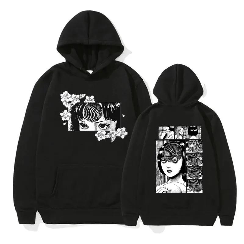 Japanese Anime Printed Hoodie Men Women Harajuku Retro Round Neck Long Sleeve Pullover Autumn Winter Fleece Sweatshirts