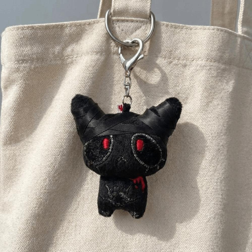 Black White Ghost Plush Keychain Creepy Bloody Halloween Bag Pendant Scary Accessories Carnival
