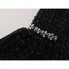 Mädchen Kleidung Ärmellose Weste Kleid Frühling Neu Kinder Leichter Luxus Schwarzer Strass Schwarzes Kleid