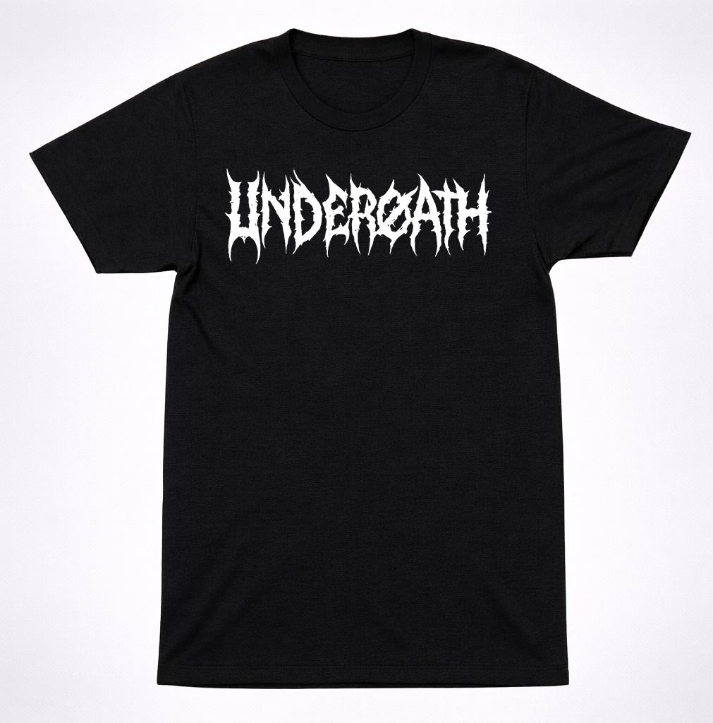 Классическая черная футболка Underoath с шипастым логотипом | Футболка металкор-группы S