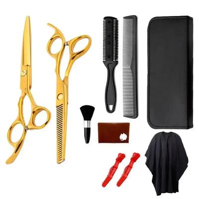 Professional Hairdressing Hair Scissors Kits Barber Tools Hair Cutting Scissors Hair Cut Thinning Scissors Cape Tail Comb Set