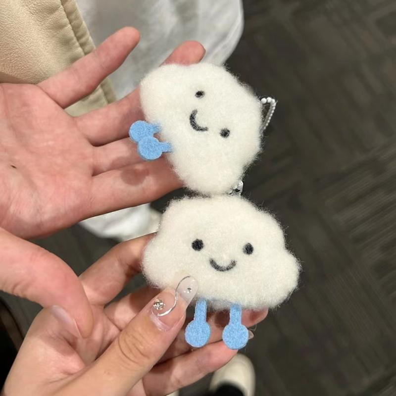 Lindo Peluche Nube Muñeca Chirriante Llavero Kawaii Esponjoso Suave Juguete de Peluche Abalorios Colgante Amistad Regalo de Pareja Para Niños
