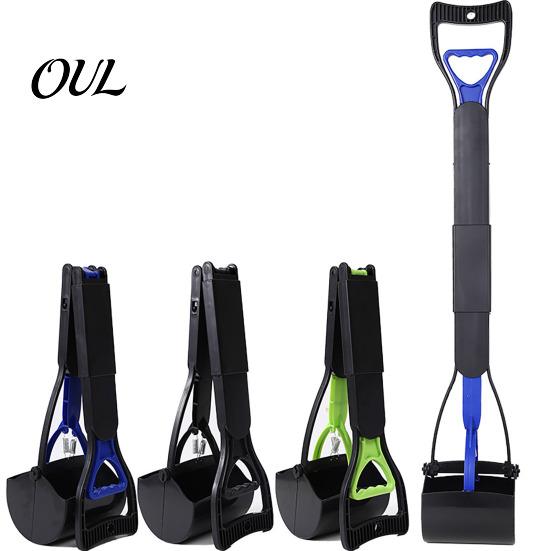 Durable Pet Poop Scooper Dog Pooper Scooper, Portable Waste Cleanup Tool with 20 Bags, Foldable Supplies Carry Case, for Yard, Lawn, Outdoor