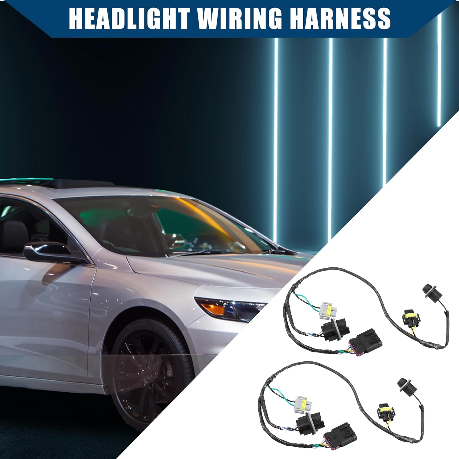 No.15930264 Headlight Wiring Harness Headlamp Socket Connector Wire for Chevy Malibu 2008-2012 / Front Headlamp Wire Harness Connector/Durable