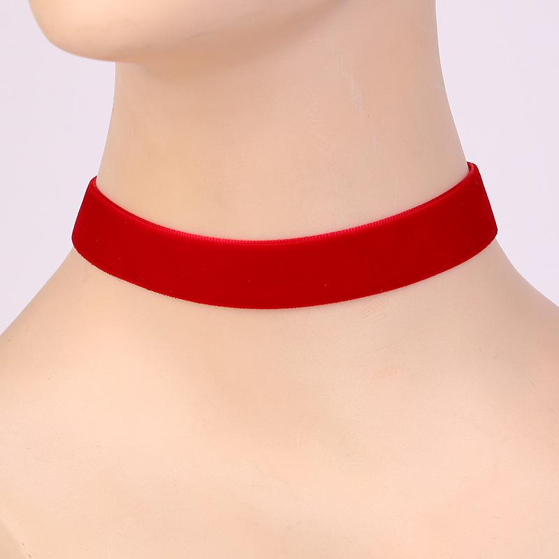 Elegantní sametová černá choker náhrdelník - Módní 2,0CM náhrdelník na klíční kost