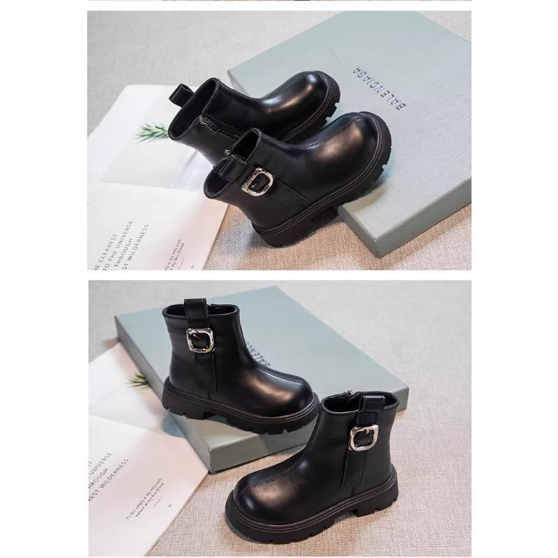 Spring and Autumn Black Western-style Princess Boots Korean Version Fashionable British Style Martin Boots for Boys