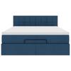Ottoman Bed with Mattress & LEDs Blue 140x190 cm Fabric