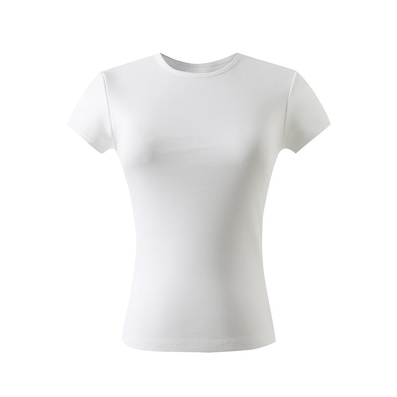 

Женская приталенная футболка с круглым вырезом, талией с кулиской и прямыми плечами Large белый
