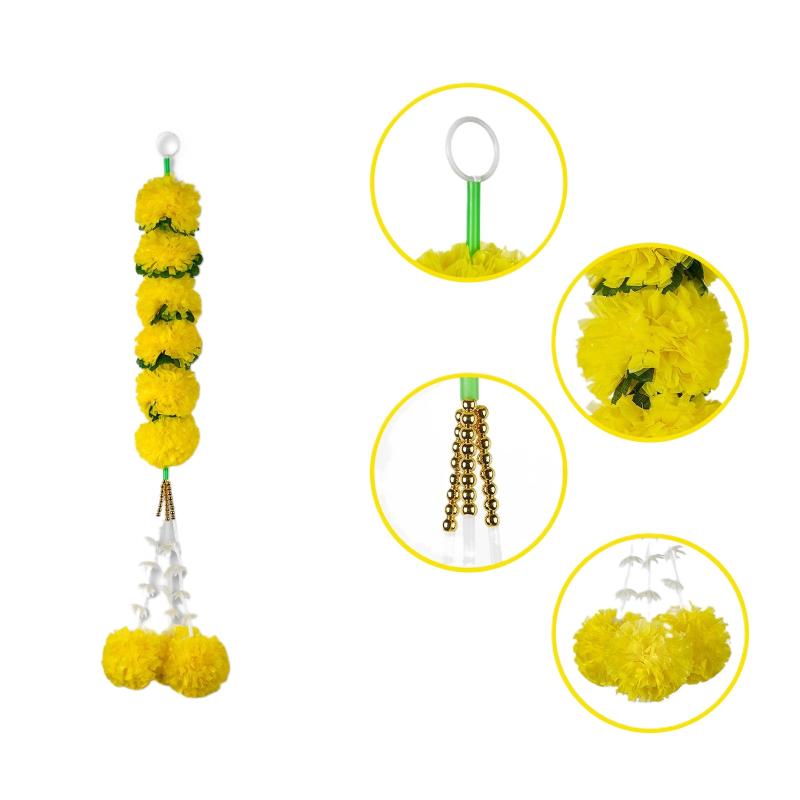 Marigold Flower Halloween Garland Mexican Day Of The Dead Party Decor Plastic Artificial Flowers Indian Diwali Festival Wreath