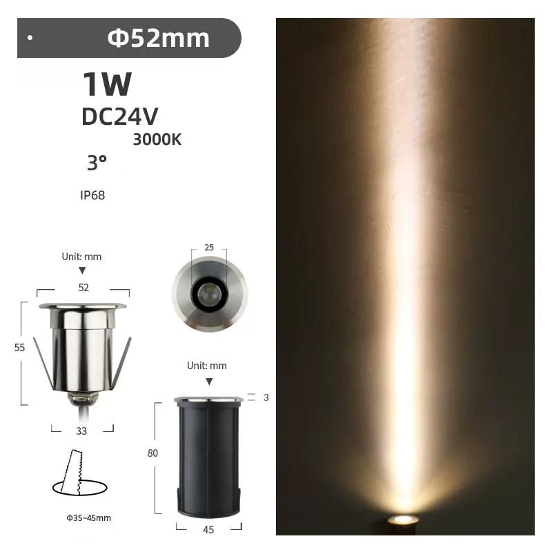 Kleine Wasserdichte Untergrundleuchten Edelstahl-Lampenkörper 2W Eingebaute LED Gartenweg-Spot Einbau-Untergrundleuchte DC24V