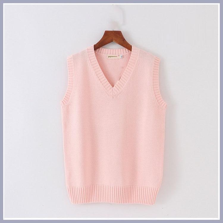 Gilet a Maglia Senza Maniche Donna Uomo Scollo a V Preppy Studenti Ragazzi Ragazze Classico Primaverile Maglione Lavorato a Maglia Moda Coreana Gilet Retrò