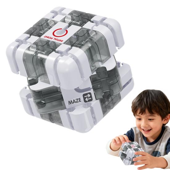 1/2Pcs Educational 3D Puzzle Maze Cube Toddlers Brain Teaser Rolling Ball Maze Cube Kids Logical Thinking Development Handheld Bead Maze Toy