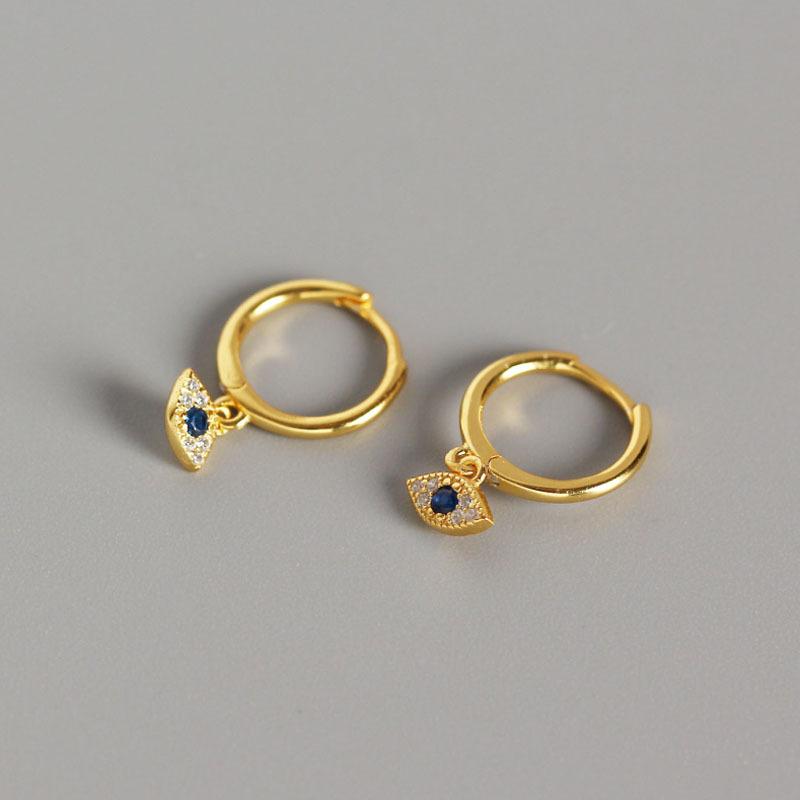 925 Sterling Silber Blaue Zirkonia Nazar Ohrstecker für Damen Hamsa Fatimas Hand Türkische Augen Ohrringe Piercing Schmuck