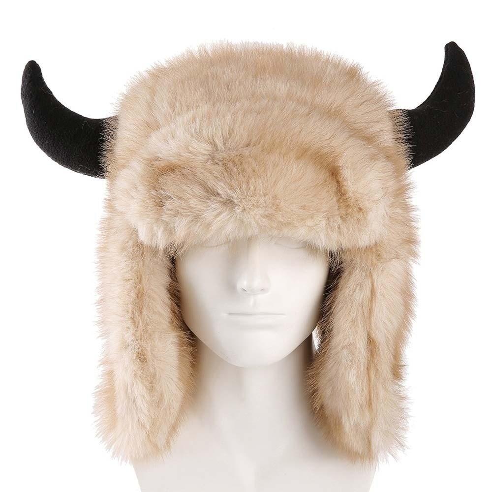 Windproof Fabric Faux Fur Hat Thickened Lining Ear Flap Headwear  Nordic Travelers