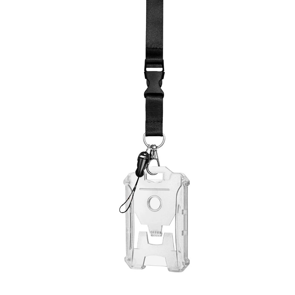 Black Color Badge Holder Heavy Duty Credit Card Cover High Quality Badge Keychain  Carabiner Style A