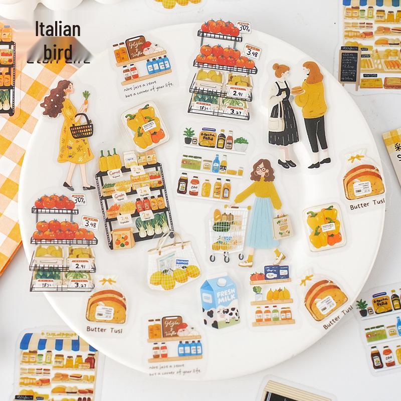 Ji Lv Yi Niao Minimalist Sticker Pack: Ins Style Decor for Phone Cases & Water Cups