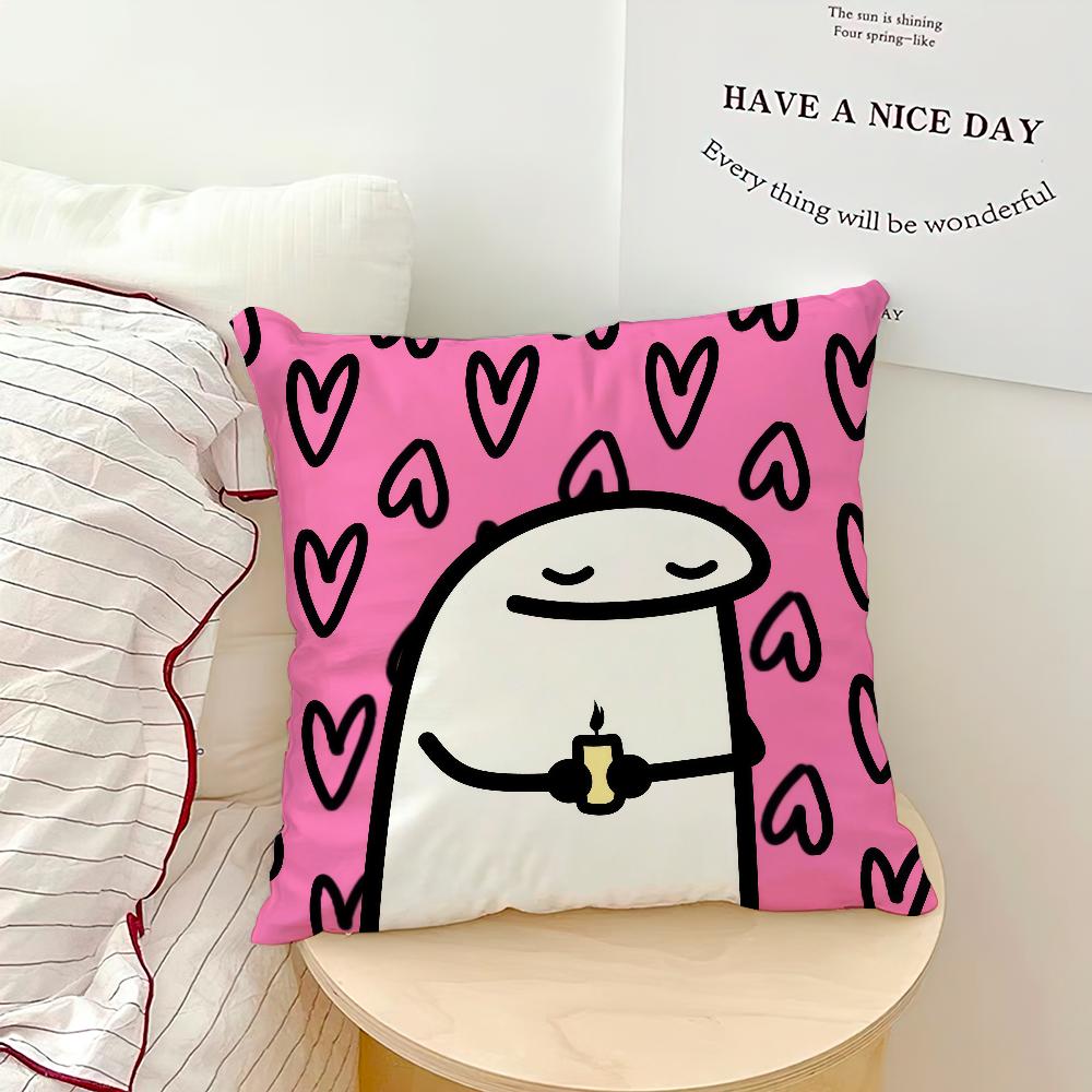 cute funny cartoon f-Flork of Cows meme cushion cover soft Pillow Case for Sofa Living Room Home office Decor Protective Covers