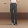 Skechers Soft Comfortable Versatile Wide Leg Flared Pants Women bottoms Oyster-Black L225W110-02KY