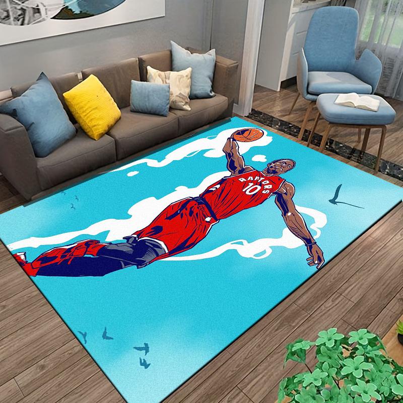 Basketball Player Jump Shot Rug Suitable for Use As an Anti-slip Game Mat for Living Room and Bedroom Sofas