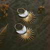 Bohemian Celestial Sun Moon Metal Statement Earrings
