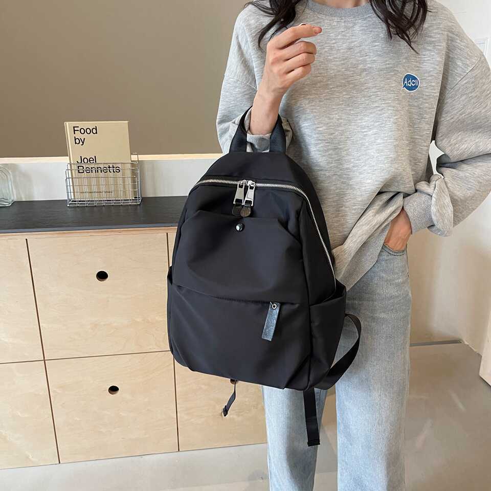 Backpack Women'S Fashion Fashion Versatile Oxford Cloth Student Backpack Large Capacity Trend Travel Canvas School Bag