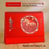 2026 3D Red Festive Desk Calendar: Fine Carving, Hollowed-out Design, Wire-o Binding, Customized Logo Option