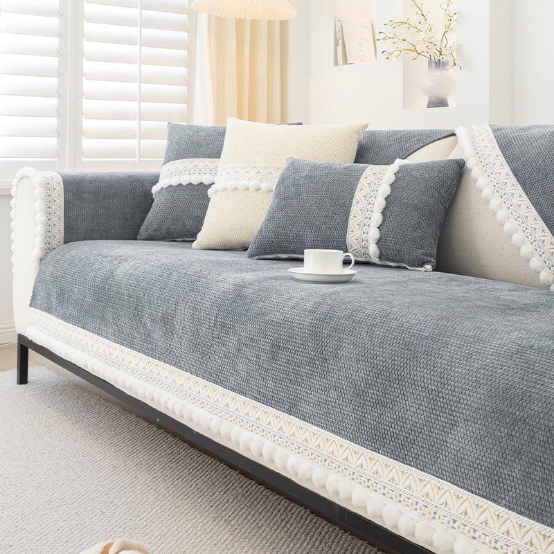 

Подушка для дивана из шенилла Four Seasons Universal Pure Color Simple Modern Leather Sofa Non-Slip Anti-Scratch Cover Cover Towel 70*70cm