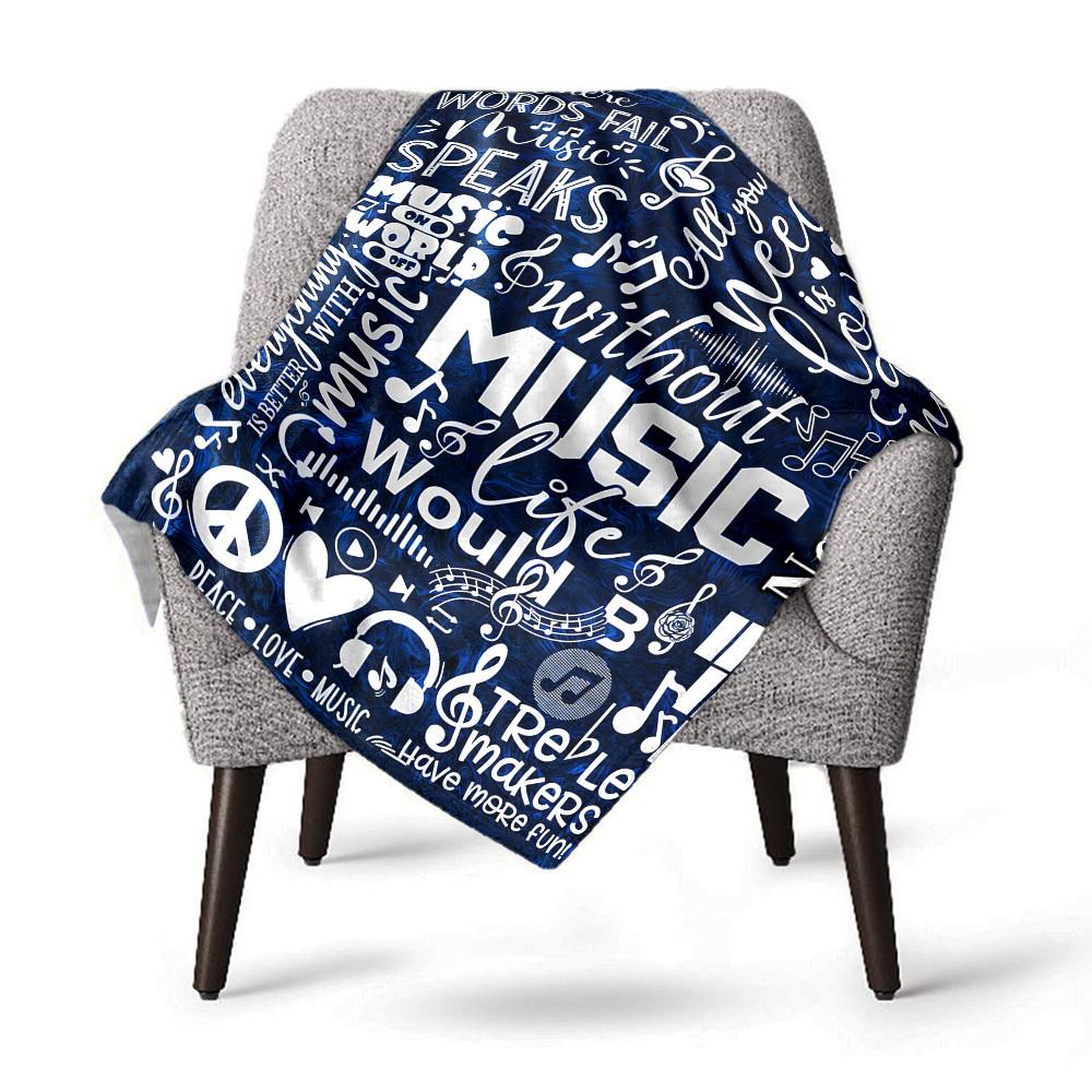 Musicthemed Home Customize Your Name Blankets Soft Cozy Lightweight Allseason Multipurpose Blanket For Picnics Sofas Offices Beds Living Rooms