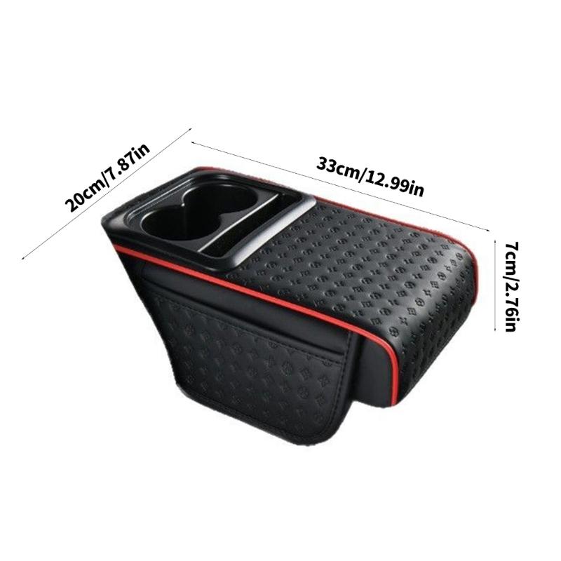 Leather Car Center Console Cover Comfort Armrest Pad Easy Installation Storage Box for Driving Fatigue Reduction