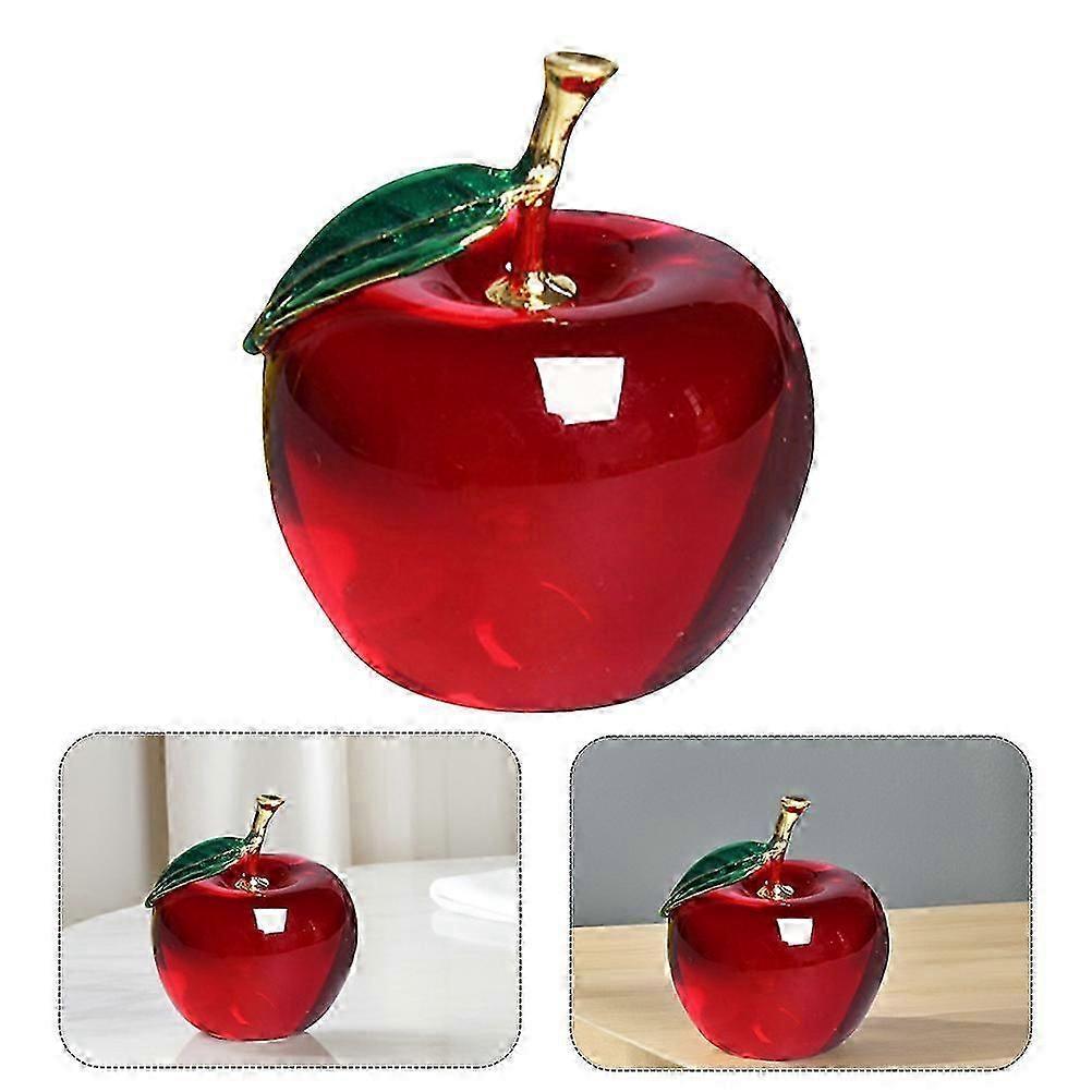 Fruit Showpiece for Decoration 2Pcs Crystal Fruit Sculpture Made of Glass